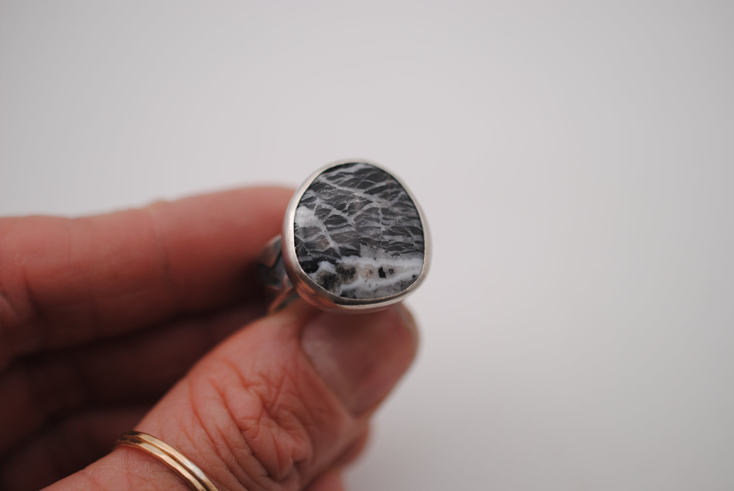 White Buffalo Zig Zag Ring Size 8