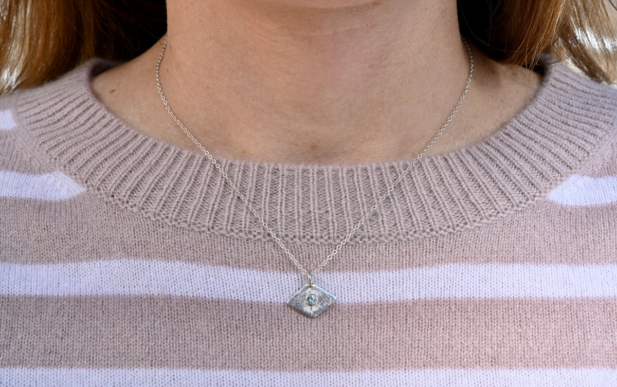 Montana Sapphire Evil Eye Necklace