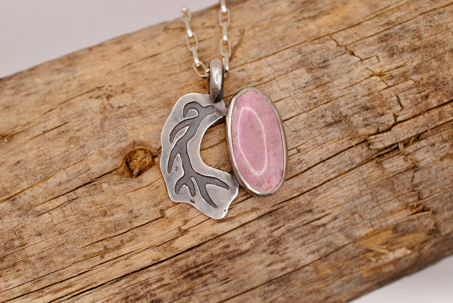 Rhodonite & Elk Antler Pendant