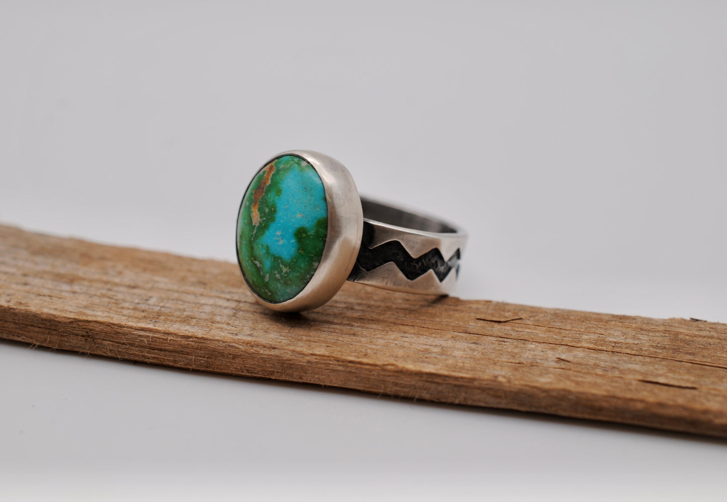 Turquoise Zig Zag Ring - Size 10