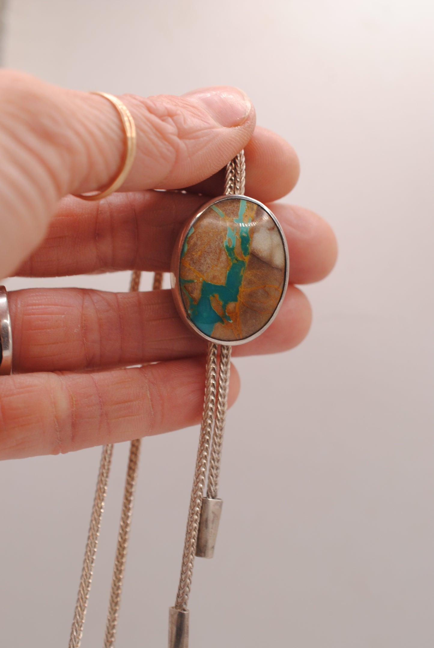 Royston Ribbon Silver Bolo Tie