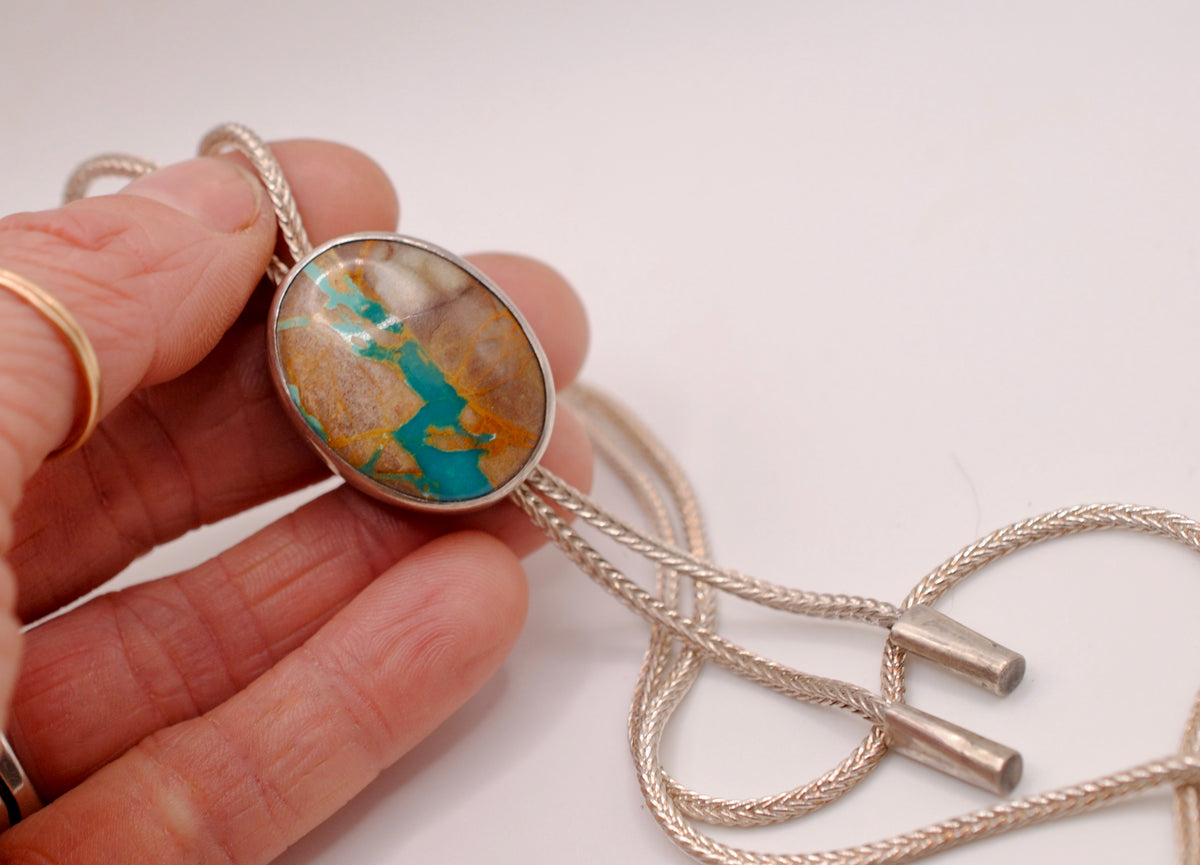 Royston Ribbon Silver Bolo Tie