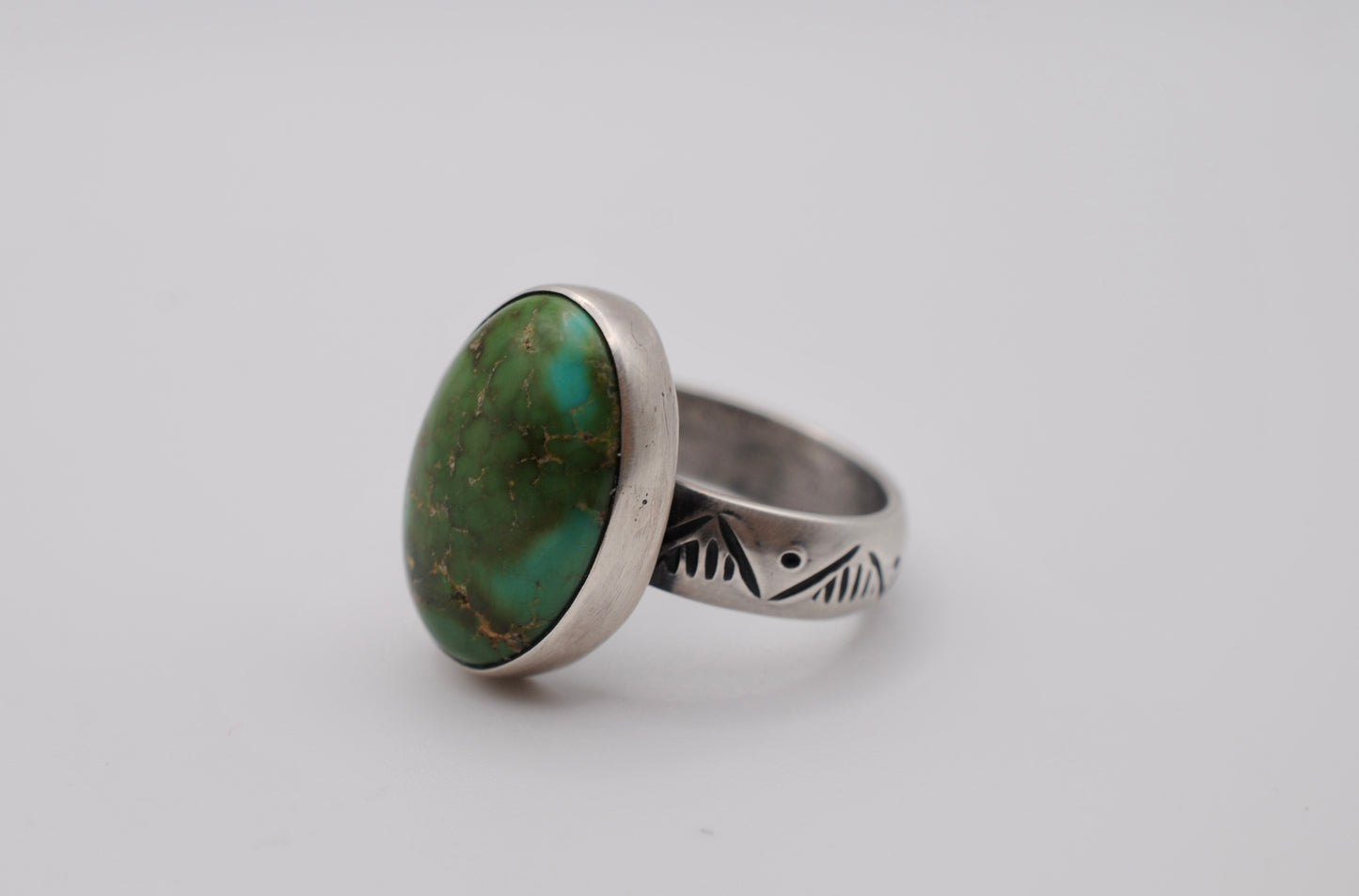Green Turquoise Ring - Size 9.5