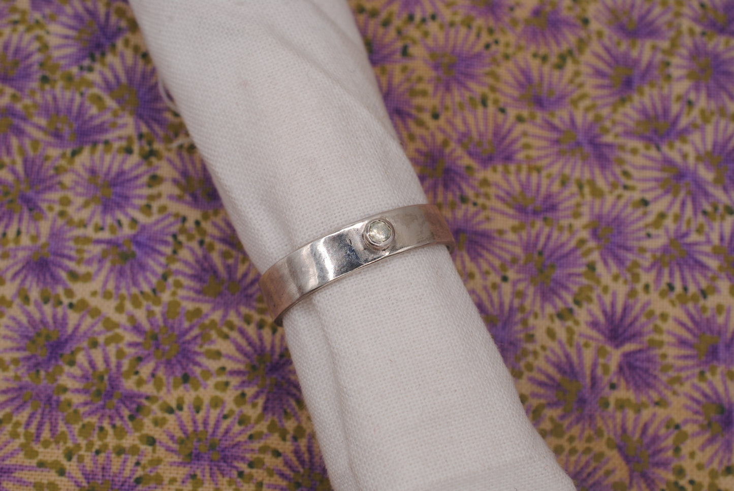 Flat Band with Montana Sapphire; Size 9.75
