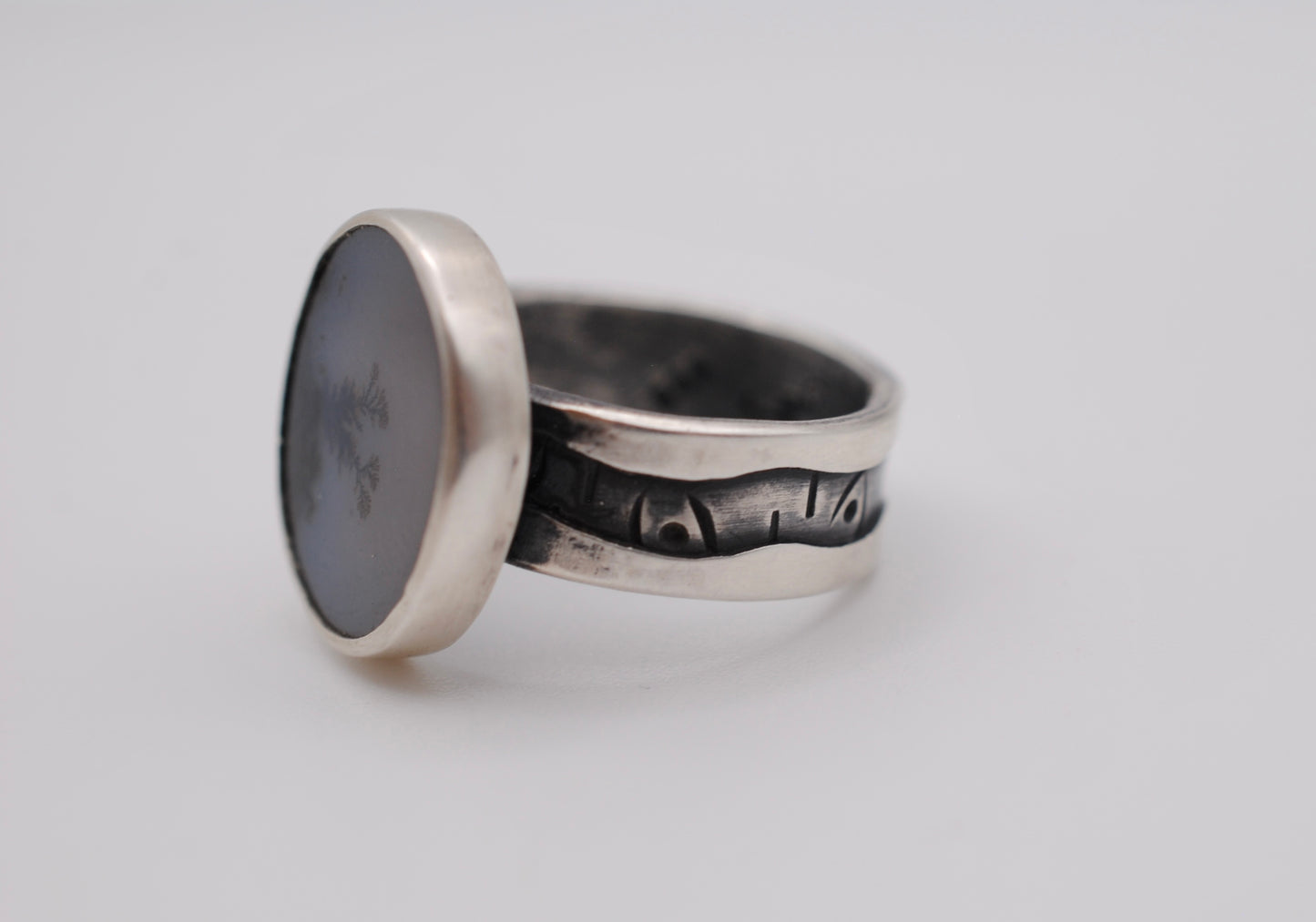 Dendritic Agate with Aspen Tree Band - Size 6