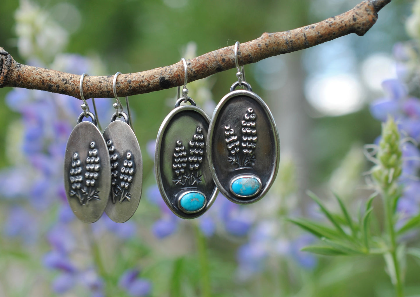 Turquoise Lupine Earrings