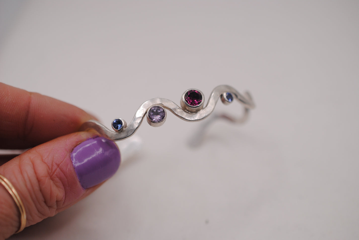 Wavy Gemstone Cuff