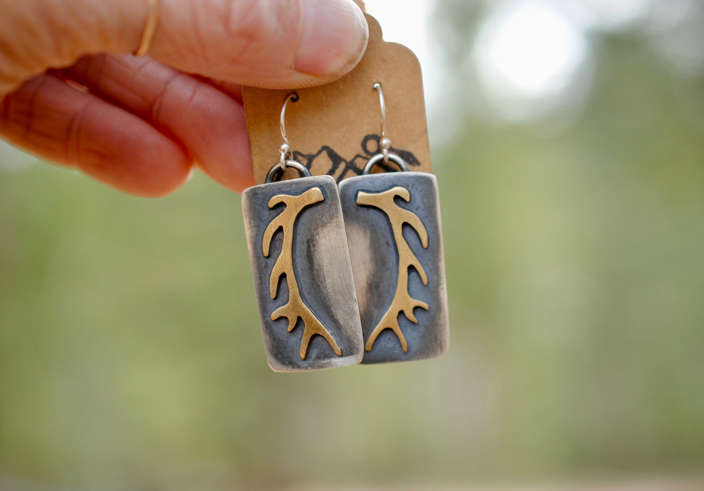 Elk Antler Earrings - Large