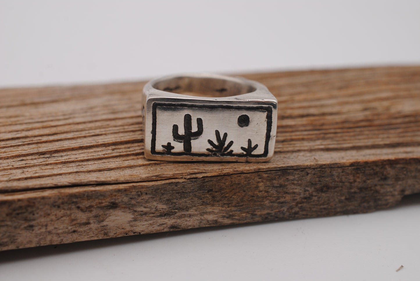 Carved Cactus Ring Size 8.75