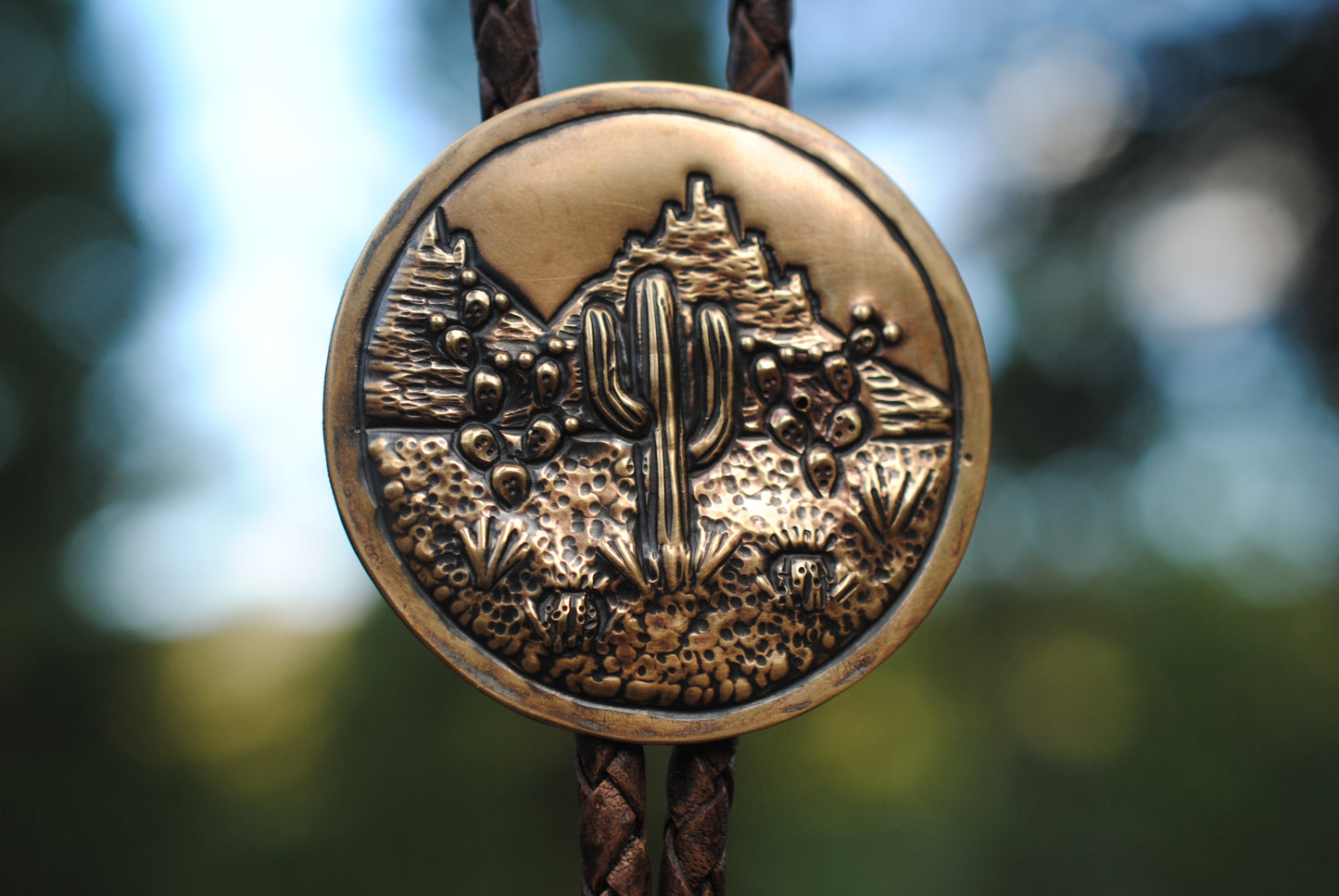 Cactus Scene Bolo Tie