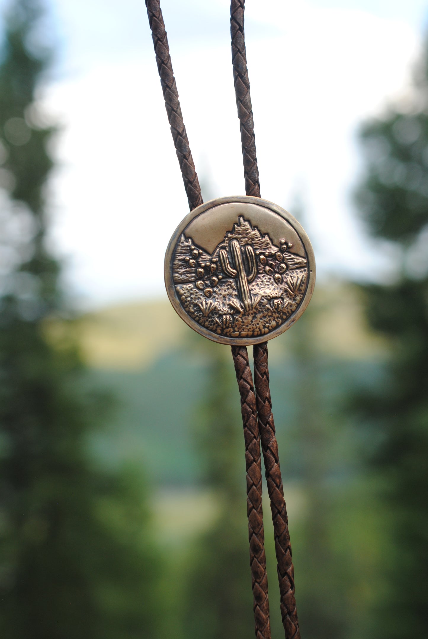 Cactus Scene Bolo Tie