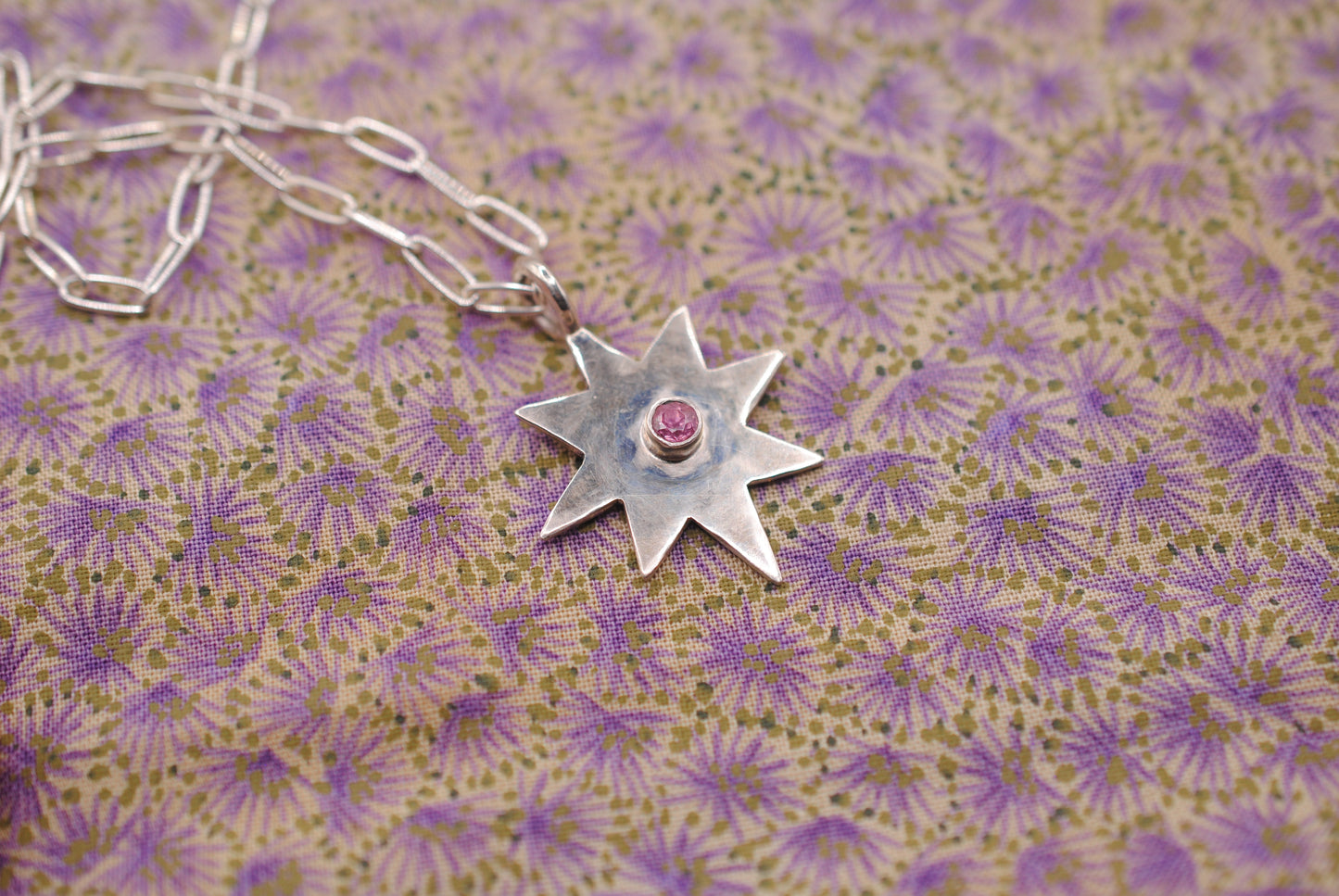 Pink Tourmaline Starburst Pendant