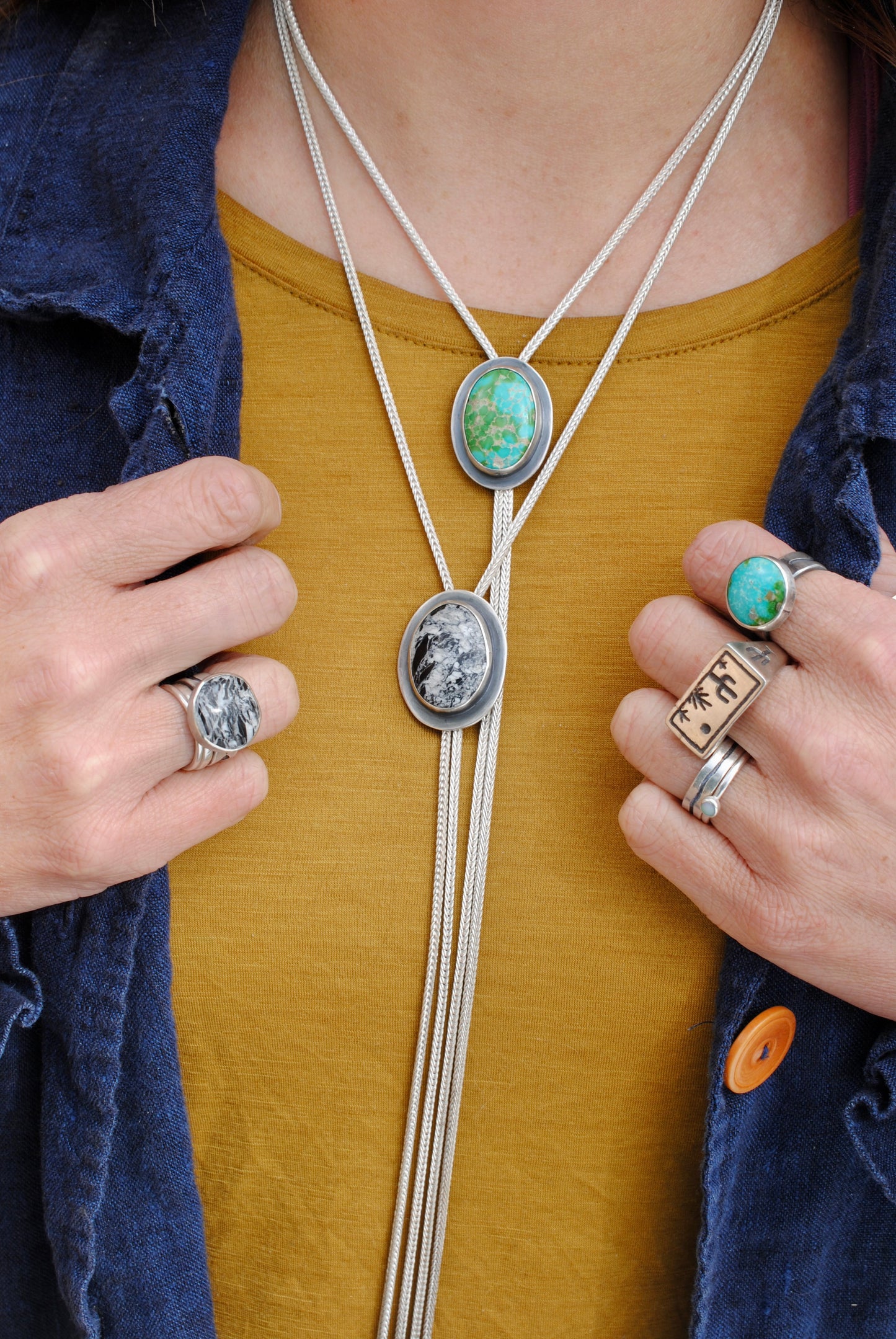 White Buffalo Snake Ring - Size 6