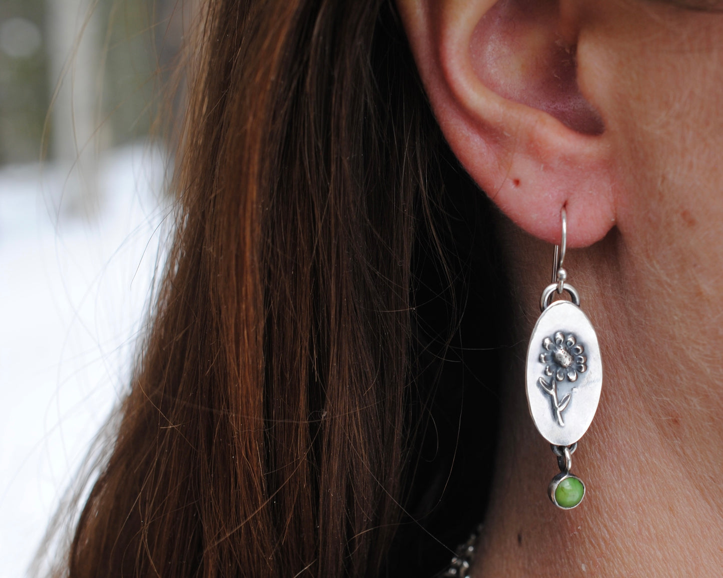 Aster flower earrings