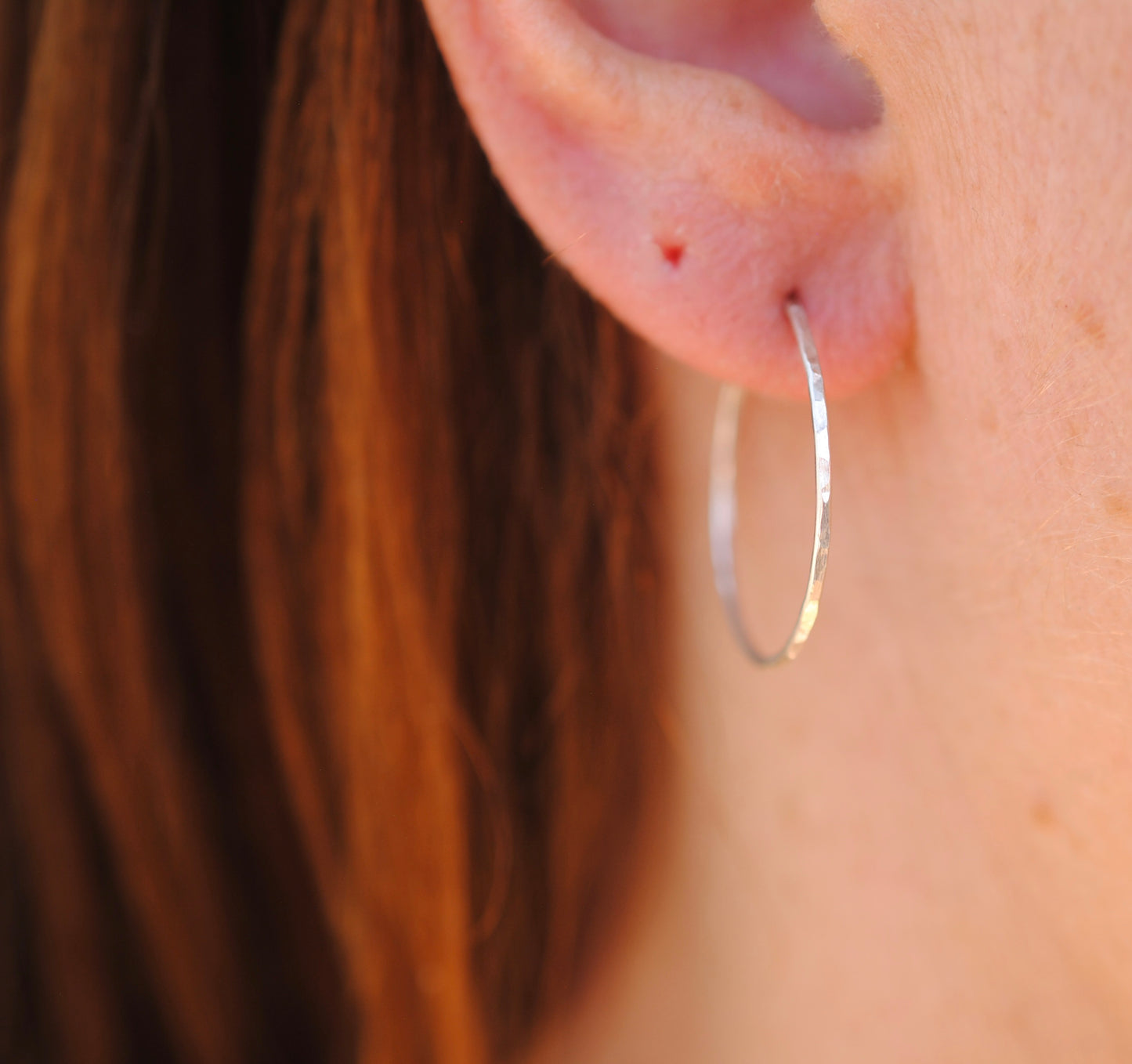 Simple silver hoops