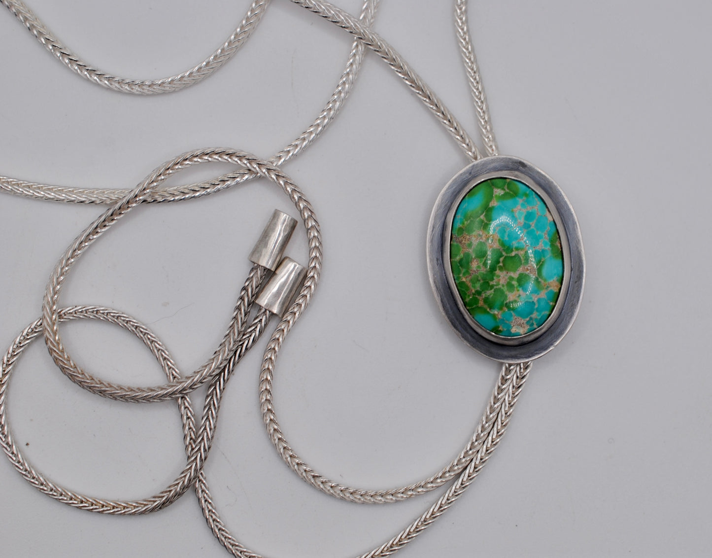 Turquoise & Silver Bolo Tie