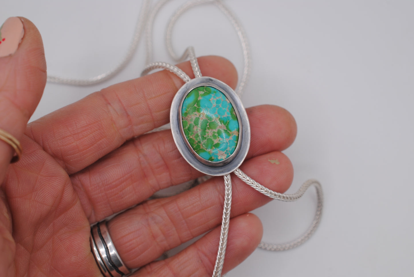 Turquoise & Silver Bolo Tie