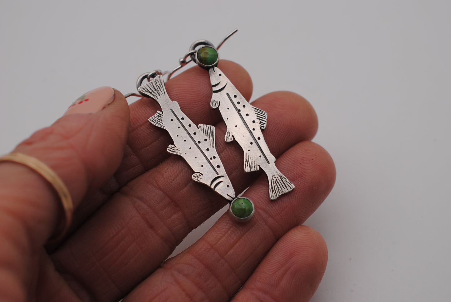 Turquoise Trout Earrings