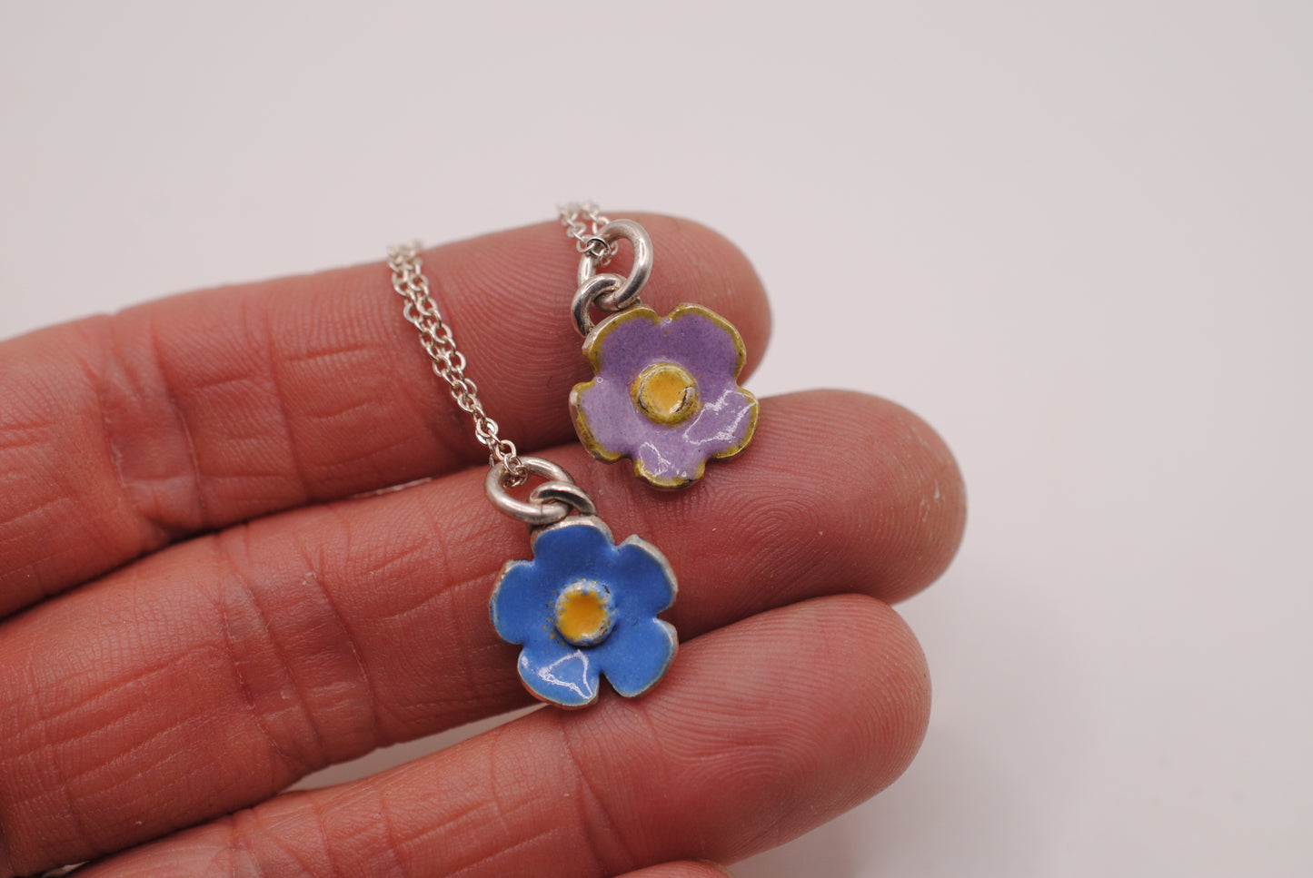 Forget-Me-Not Enamel Pendant