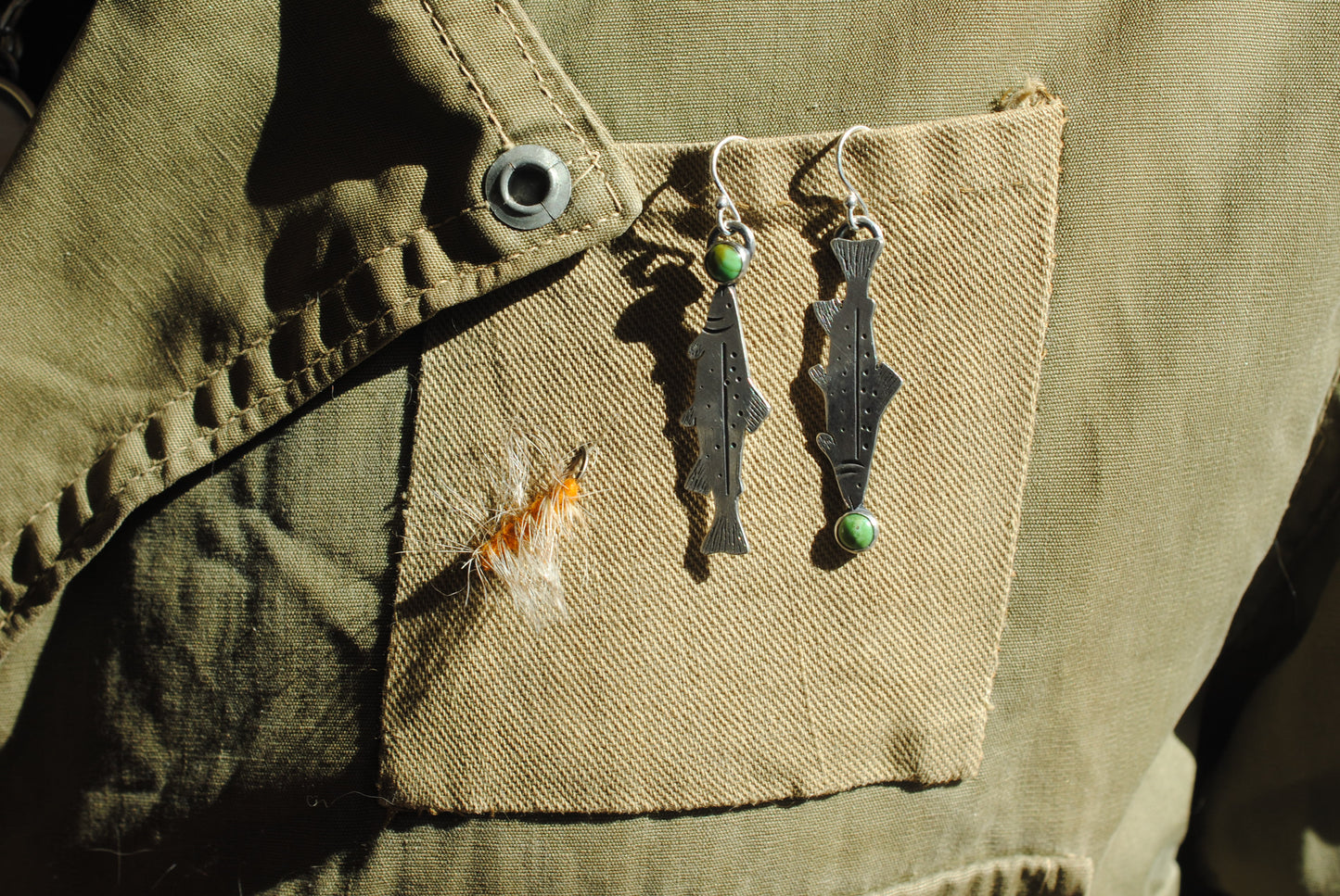 Turquoise Trout Earrings