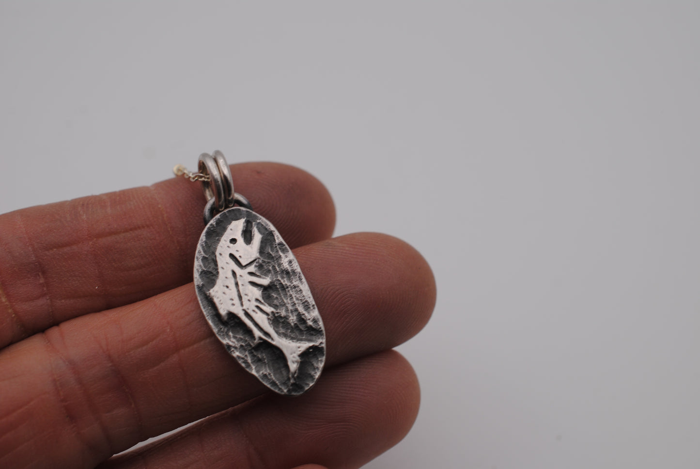 Trout Pendant - Carved Silver