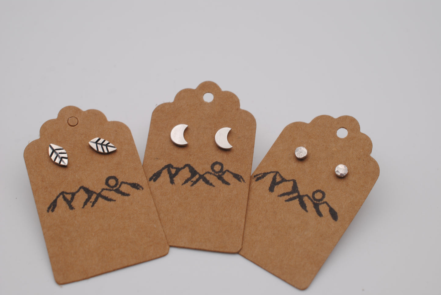 Hammered Moon Studs