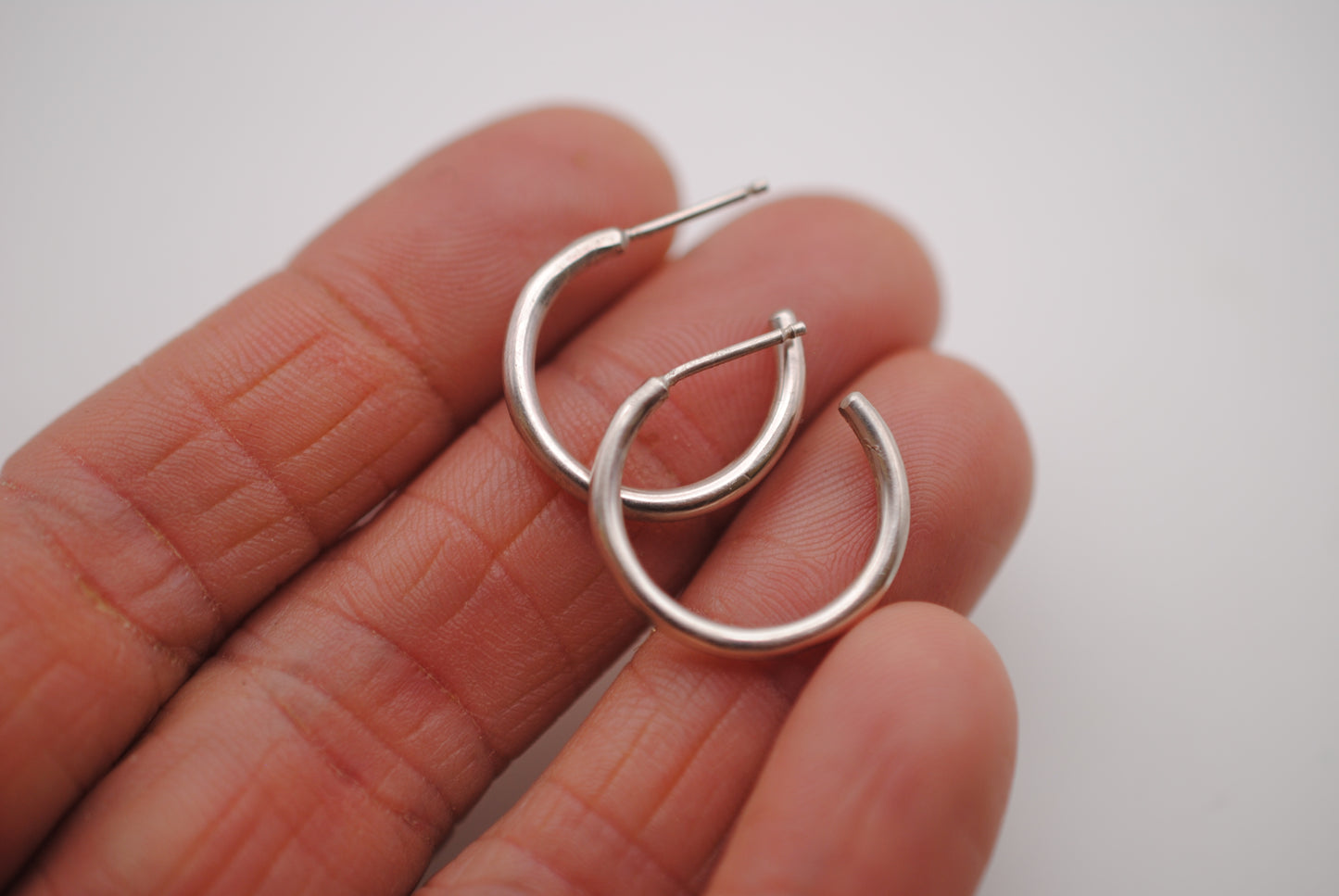 Thick Silver Hoops - Small