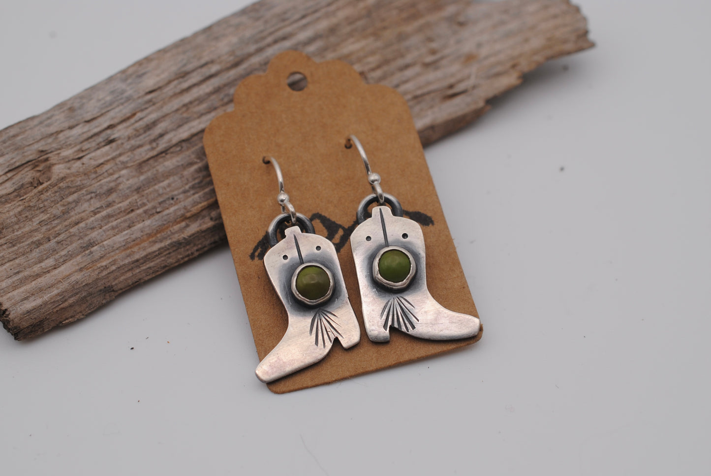 Cowboy Boot Turquoise Earrings