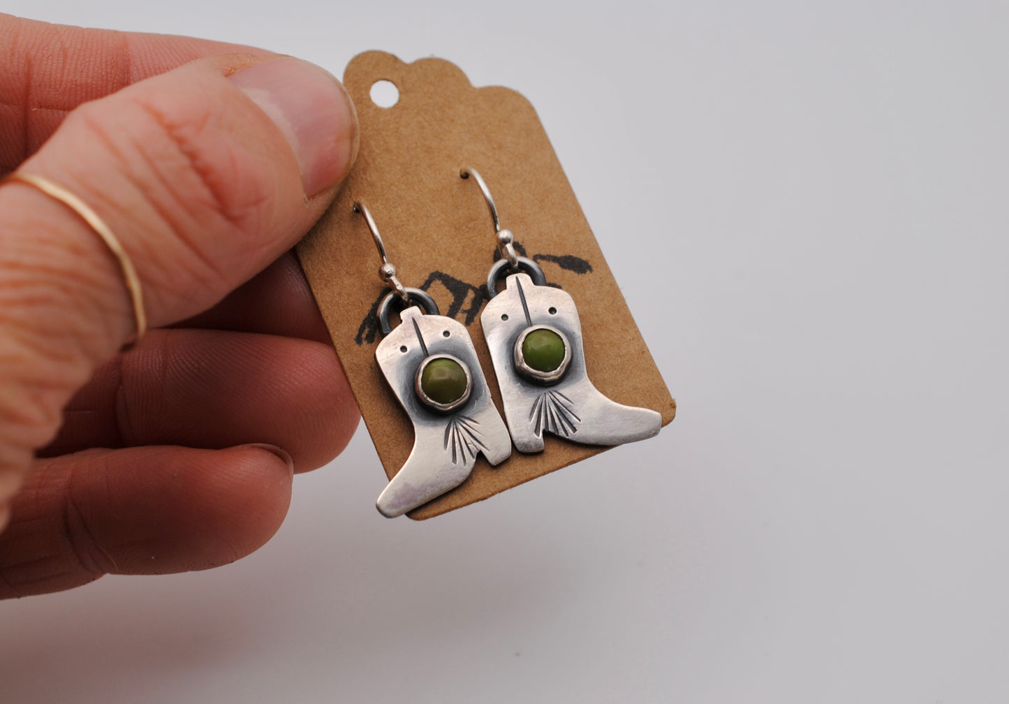 Cowboy Boot Turquoise Earrings