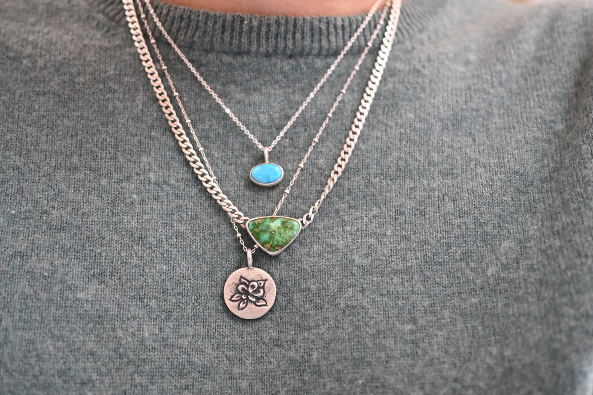 Curb Chain Turquoise Necklace