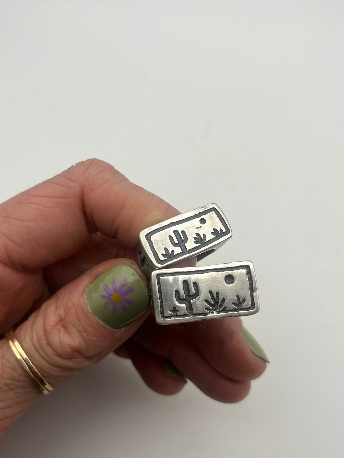 Carved Cactus Ring Size 6.5