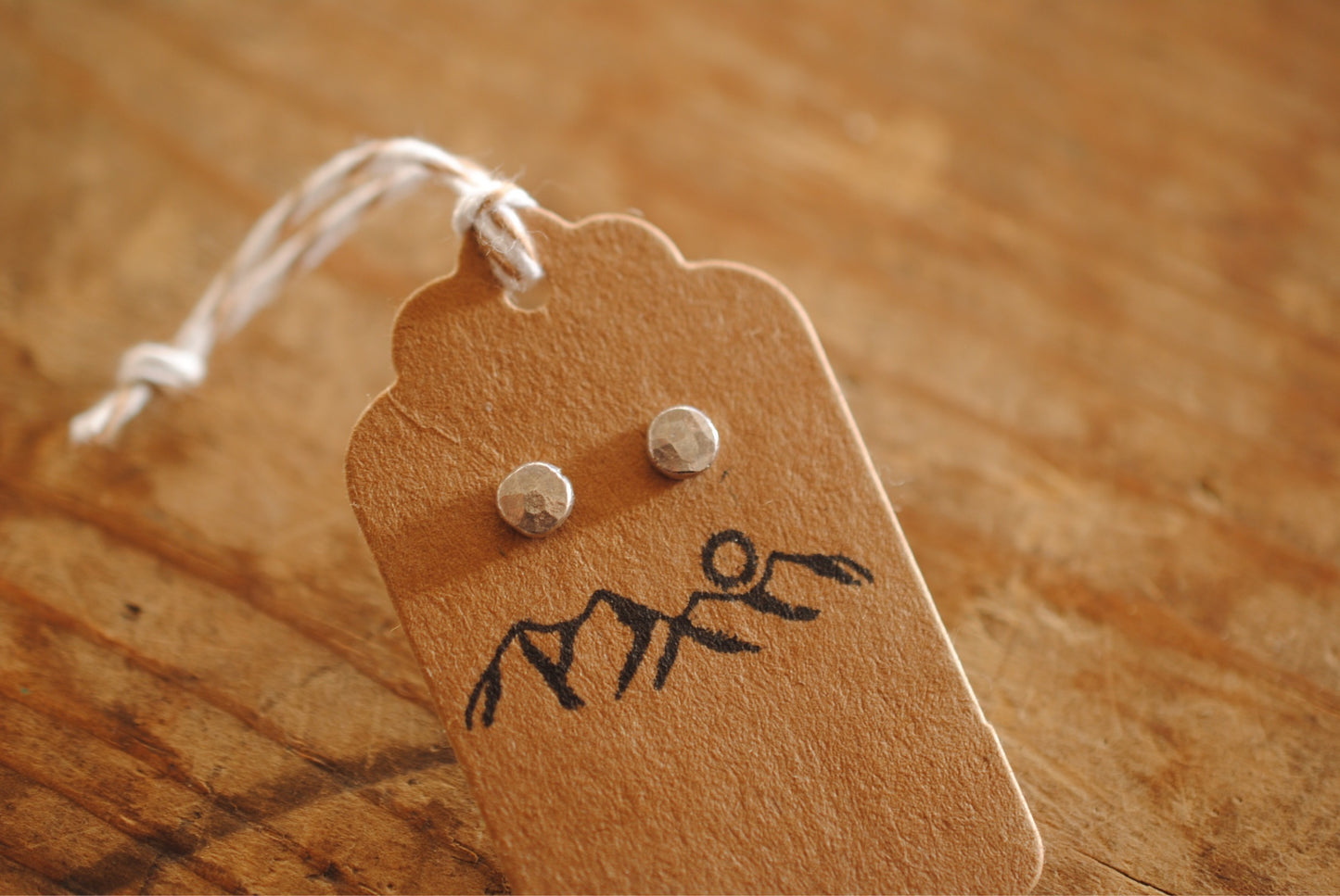 Hammered Moon Studs