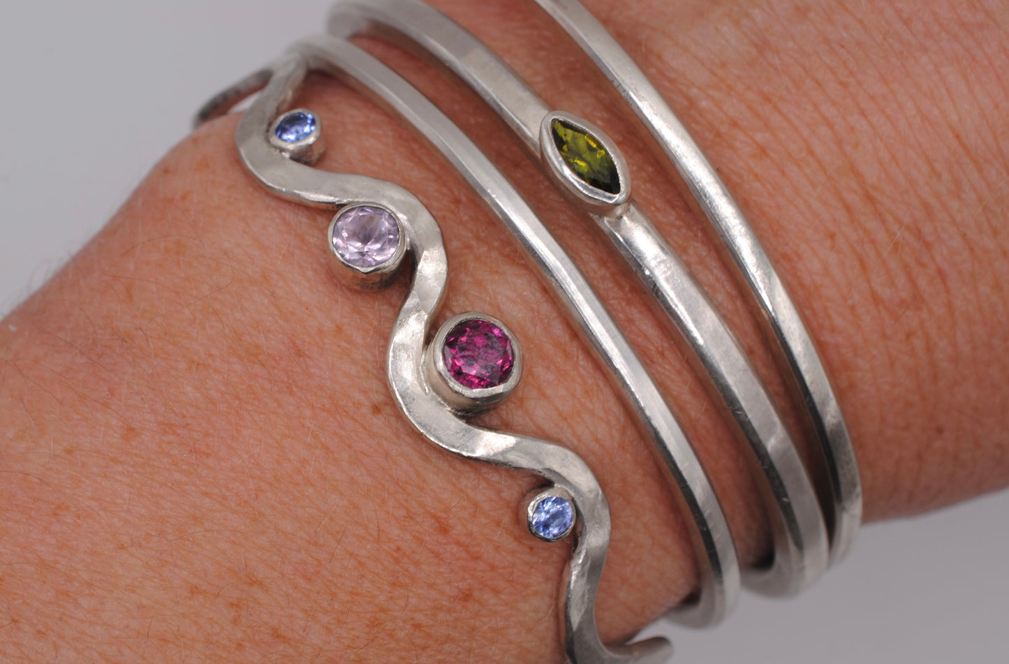 Wavy Gemstone Cuff