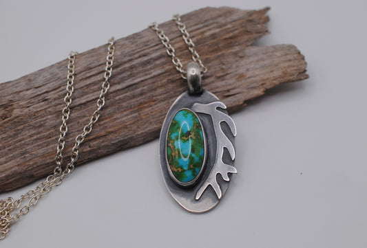Turquoise & Elk Antler Pendant