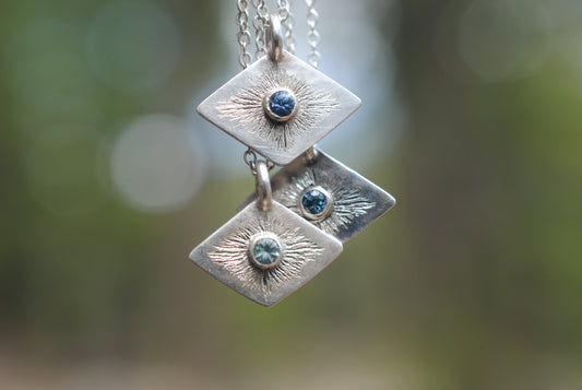 Montana Sapphire Evil Eye Necklace