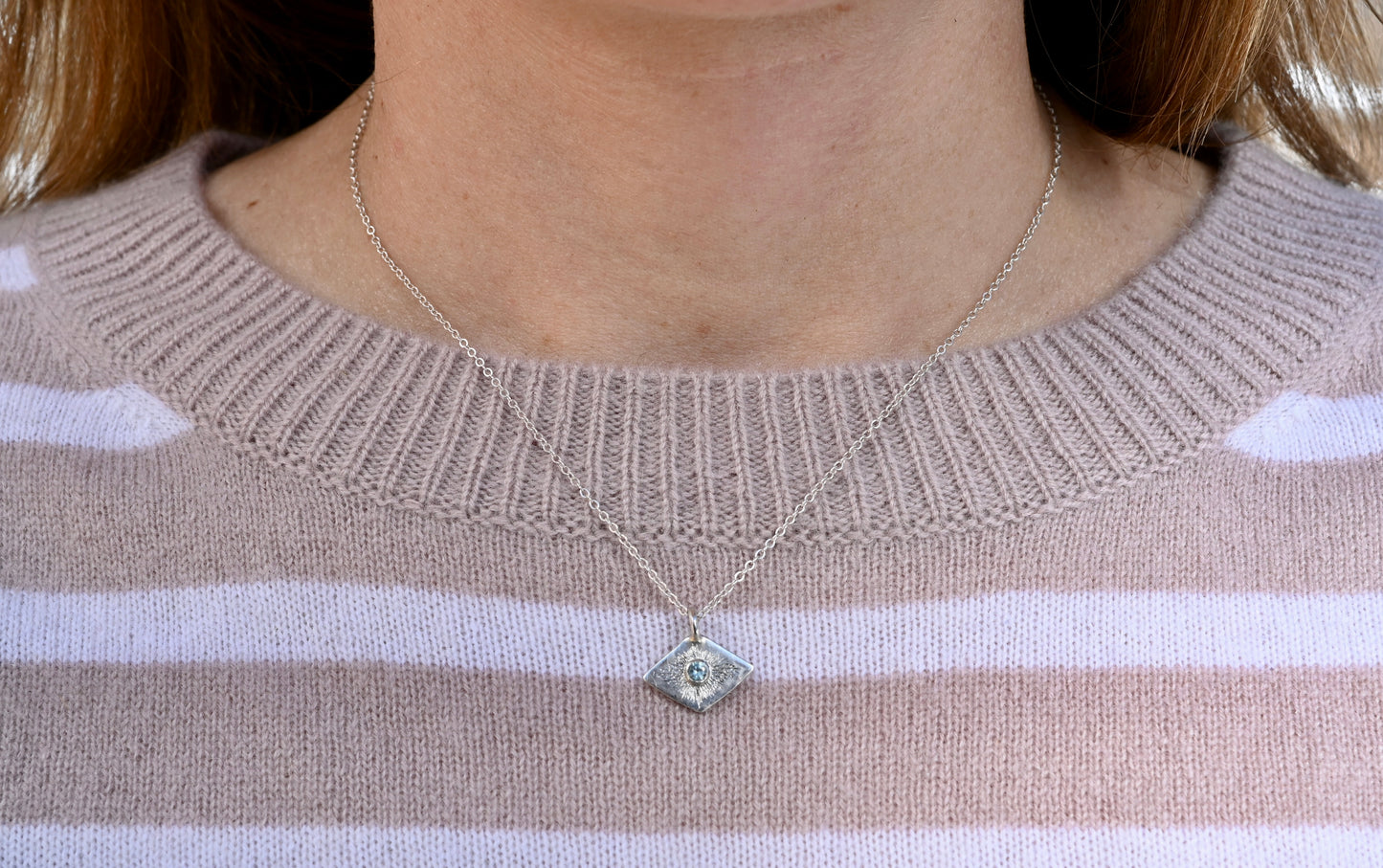 Montana Sapphire Evil Eye Necklace