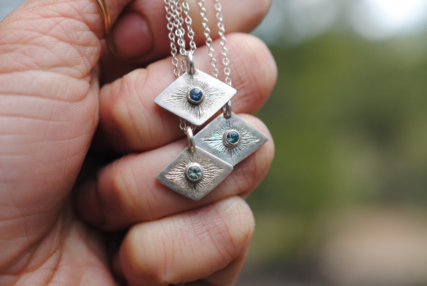 Montana Sapphire Evil Eye Necklace