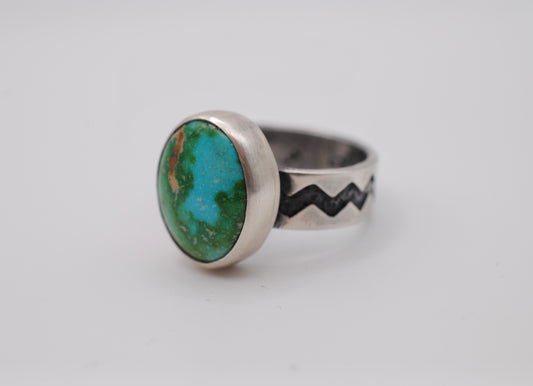 Turquoise Zig Zag Ring - Size 10