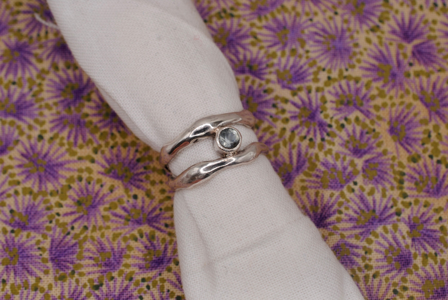 Organic Ring with Montana Sapphire; Size 5