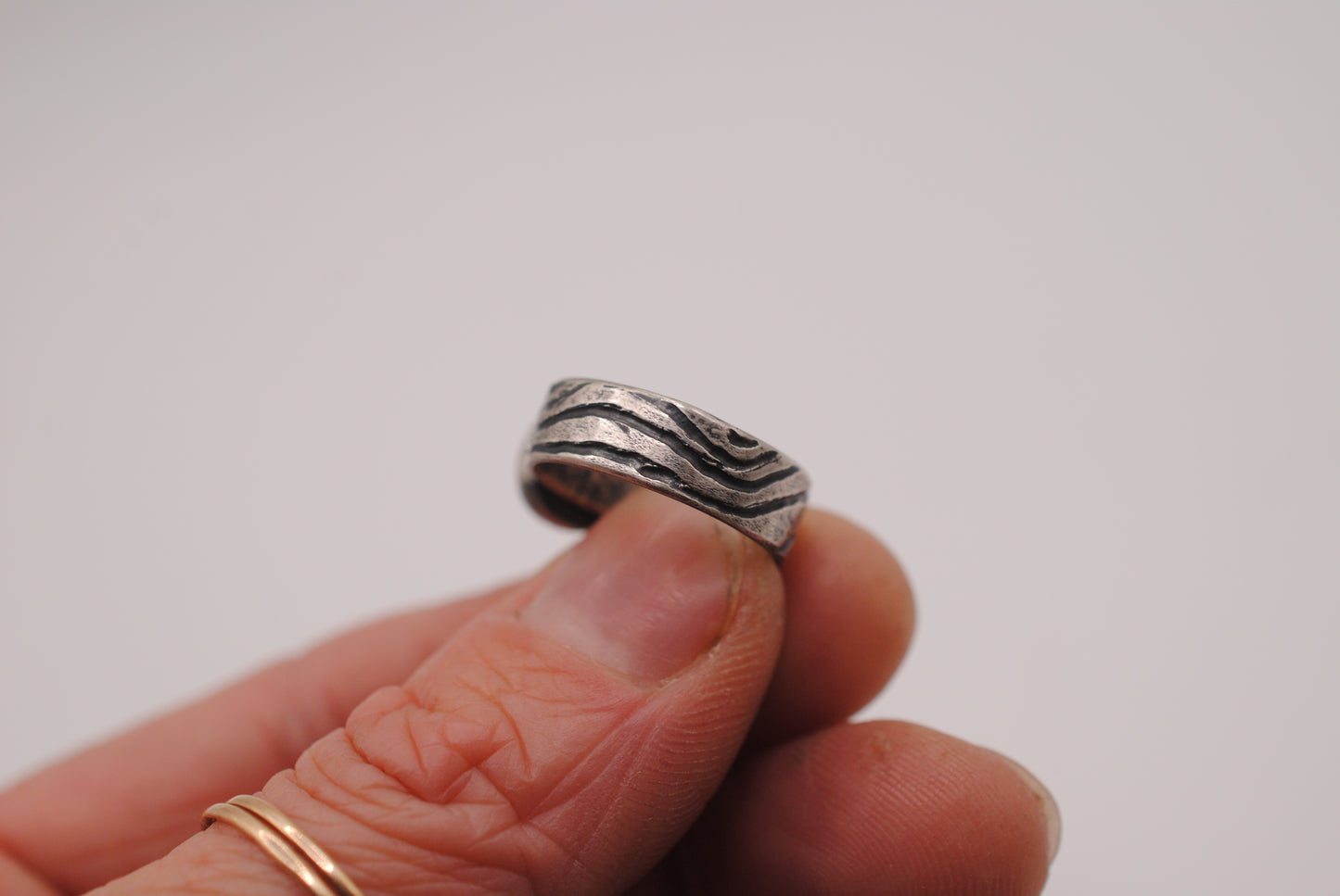 Turquoise Topo Line Ring - Size 5