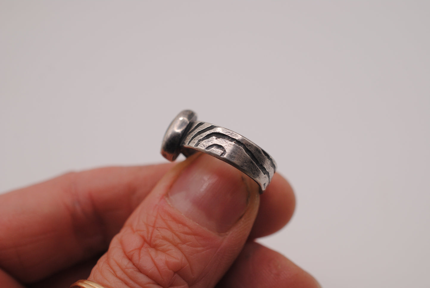 Aquamarine Topo Line Ring - Size 5.5