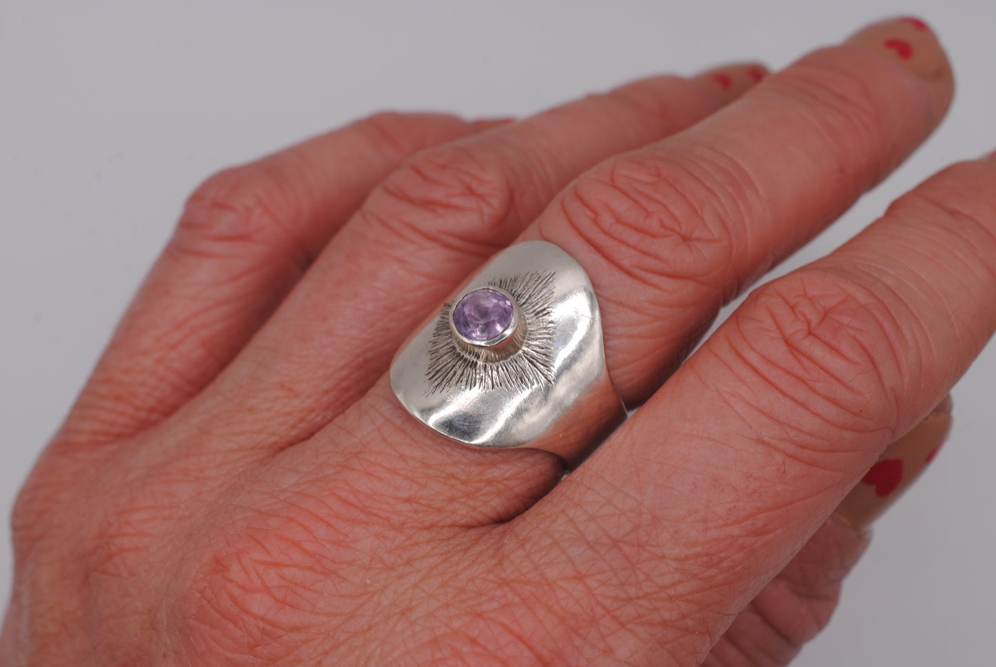 Adjustable Amethyst Ring; Size 7.5