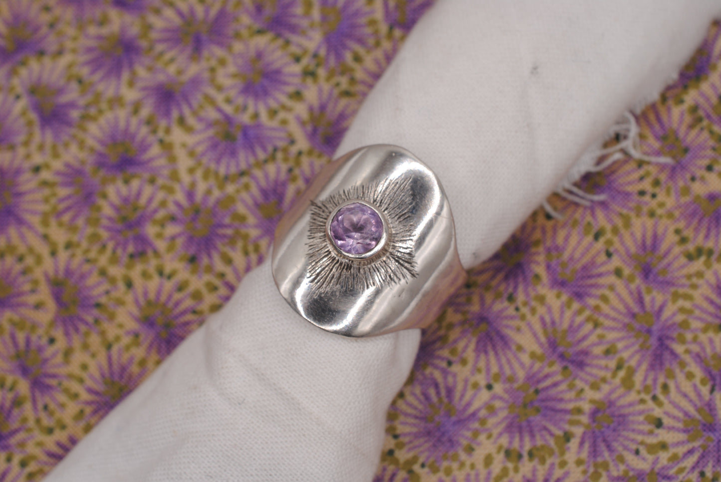 Adjustable Amethyst Ring; Size 7.5