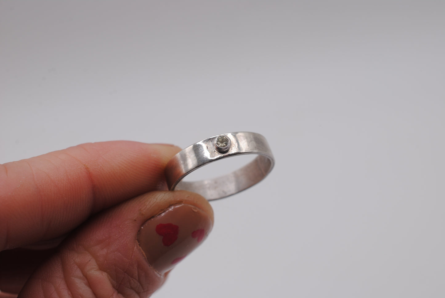 Flat Band with Montana Sapphire; Size 9.75