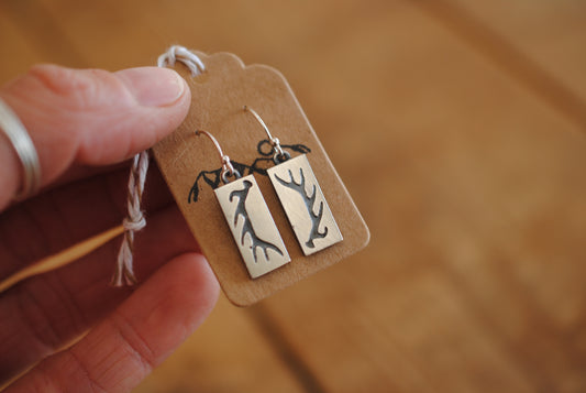 Elk Antler Earrings - Small