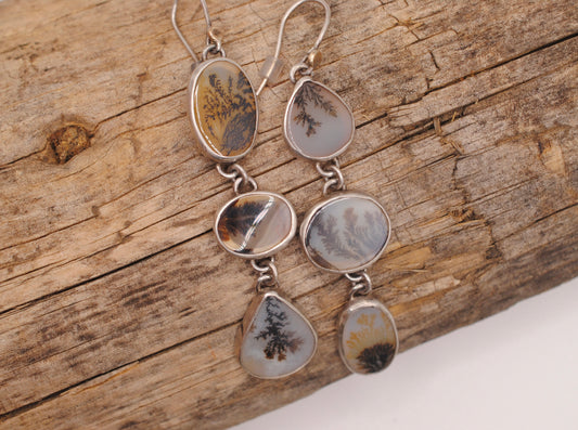 Dendritic Agate Dangle Earrings