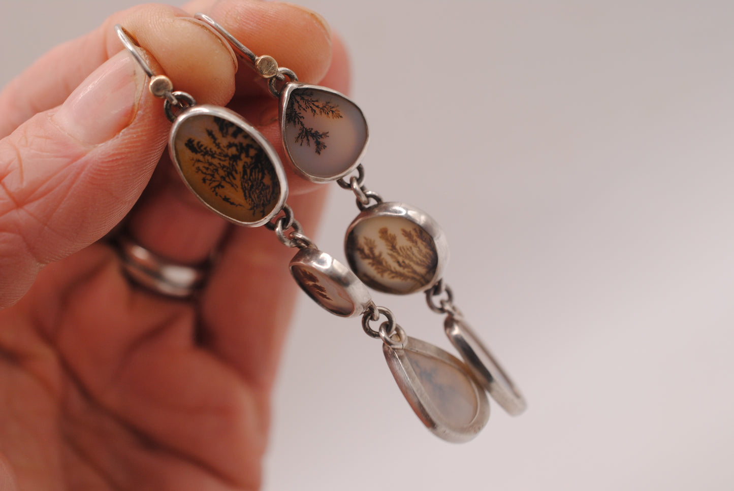 Dendritic Agate Dangle Earrings