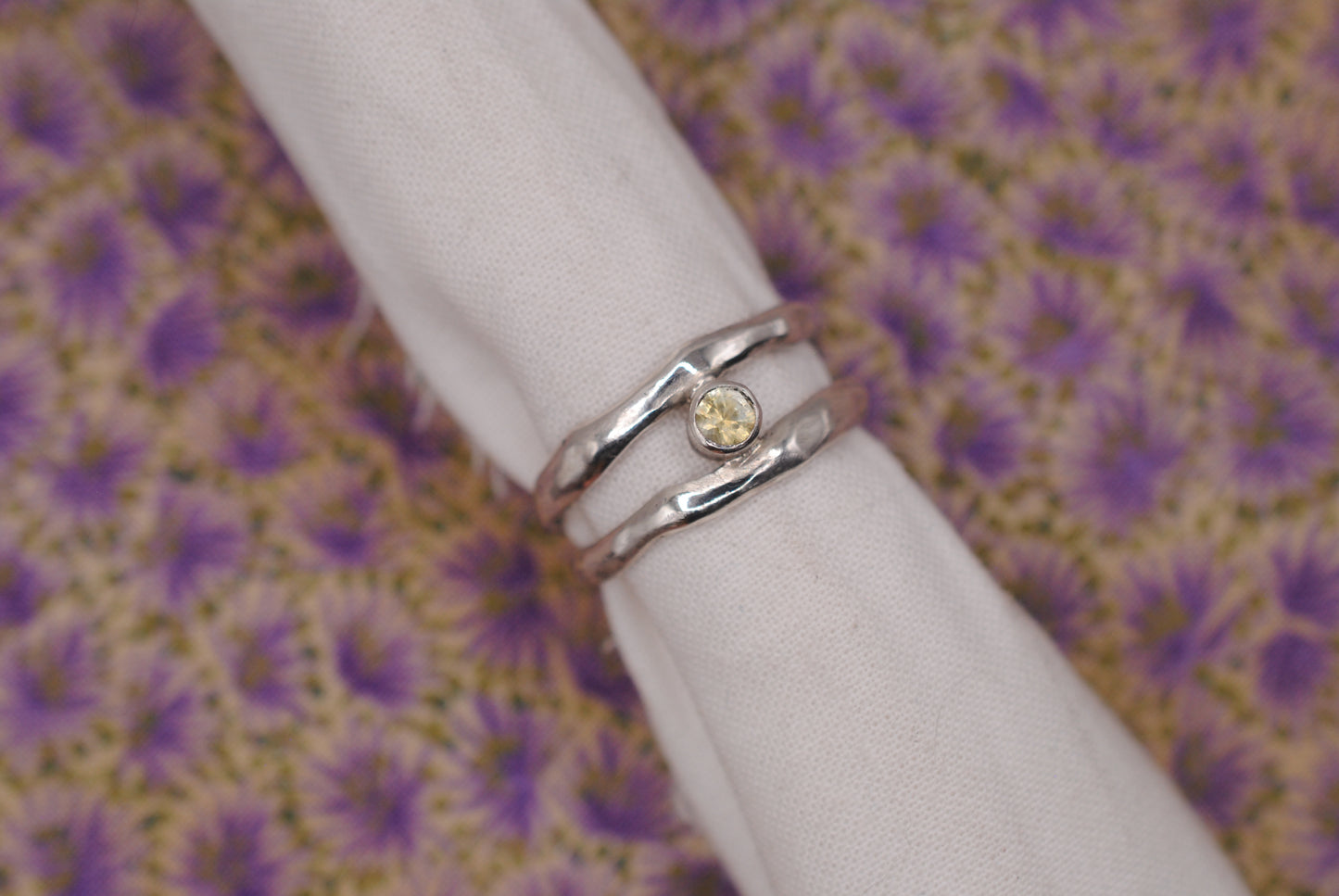 Organic Ring with Montana Sapphire Size 7.5