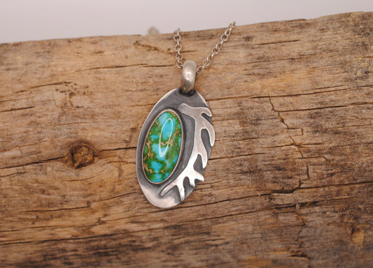 Turquoise & Elk Antler Pendant