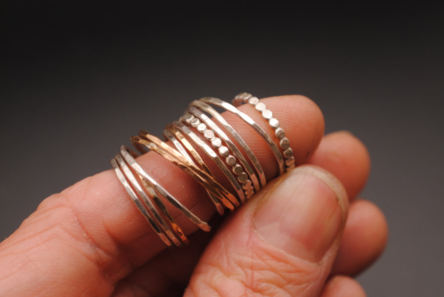 Stacking Rings - Silver & Gold Filled